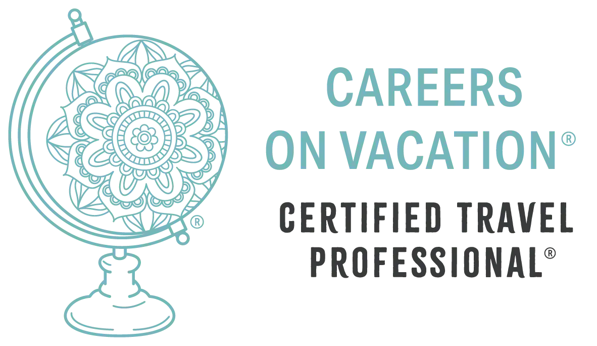 Careers on Vacation logo with globe and microphone for travel jobs.